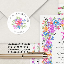 フローラフィエスタヴィヴィヴィヴィッドベビーシャワー ラウンドシール