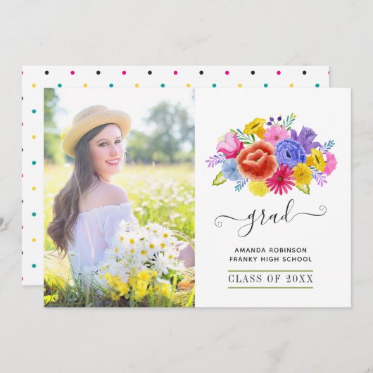 フローラフィエスタ卒業写真 案内状 (正面/裏面)