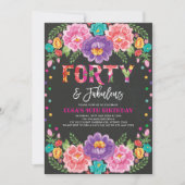 フローラフィエスタ40&素晴らしい女性40歳誕生日 招待状 (正面)