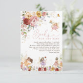 フローラフェアリーガーデンパーティーの赤ちゃんシャワー用ブック エンクロージャーカード (スタンド正面)