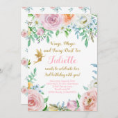 フローラフェアリーパーティの招待状フェアリー招待状 招待状 (正面/裏面)