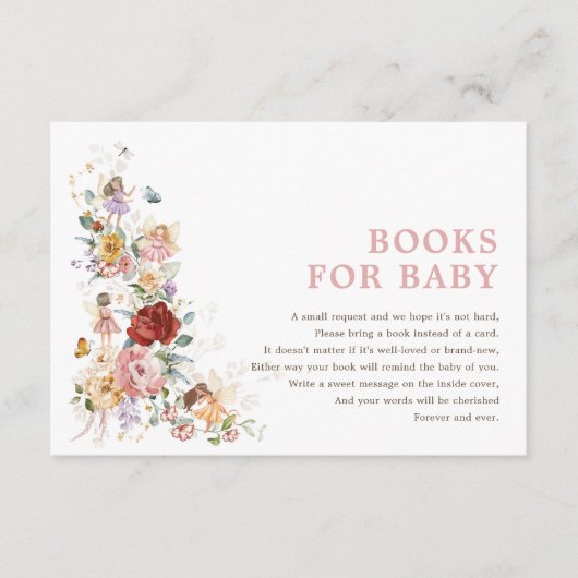 フローラフェアリープリンセスガーデンパーティーブックのためのベビー エンクロージャーカード (正面)