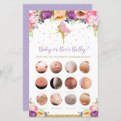 フローラフェアリーベビーまたはビールベリーベビーシャワーゲーム (正面/裏面)