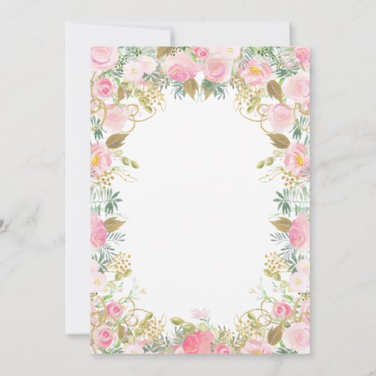 フローラフェアリーベビーシャワー招待状 招待状 (裏面)