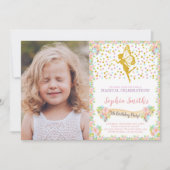 フローラフェアリー誕生日招待状と写真 招待状 (正面)