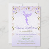 フローラフェアリー誕生日招待状パープルフェアリー 招待状 (正面)