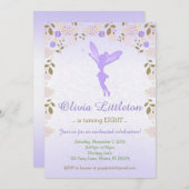 フローラフェアリー誕生日招待状パープルフェアリー 招待状 (正面/裏面)