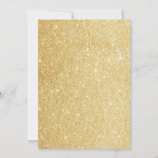 フローラフェアリー誕生日金ゴールドグリッター 招待状 (裏面)