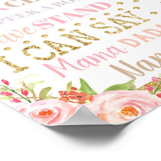 フローラフェアリー1st誕生日マイルストーン誕生統計ポー ポスター (角)