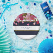 フローラフェイクと金ゴールドグリッターモダンブライダルシャワー ペーパープレート (パーティー)