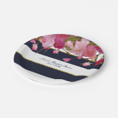 フローラフェイクと金ゴールドグリッターモダンブライダルシャワー ペーパープレート (アングル)