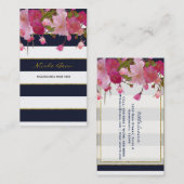 フローラフェイクと金ゴールドモダンエレガントグリッター 名刺 (正面/裏面)