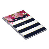 フローラフェイクグリッターモダンエレガント ノートブック (右側)