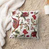 フローラフェイクジャコビーン刺繍枕 クッション (ブランケット)