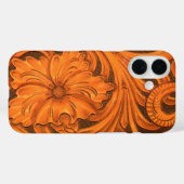 フローラフェイク工具付き革製サドル Case-Mate iPhoneケース (裏面 (横))