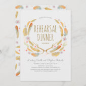 フローラフェザーズ〔雄ジカの〕枝角ウッドランドリハーサルディナー 招待状 (正面/裏面)