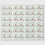 フローラフェスティバルイラストレーションメリークリスマス ラッピングペーパー (フラット)