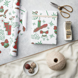 フローラフェスティバルイラストレーションメリークリスマス ラッピングペーパー