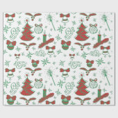 フローラフェスティバルイラストレーションメリークリスマス ラッピングペーパー (フラット)