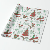 フローラフェスティバルイラストレーションメリークリスマス ラッピングペーパー (アンロールド)