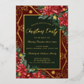 フローラフェスティバルフレームスノーフレーククリスマスパーティー 箔招待状 (正面)