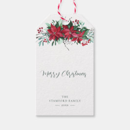 フローラフェスティバルポインセティアクリスマスホリデー ギフトタグ