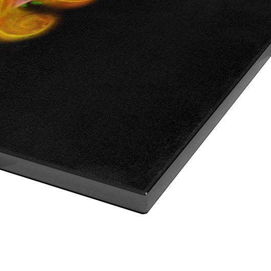 フローラフェニックスが燃えるような灰のファンタジーから上がる カッティングボード (角)