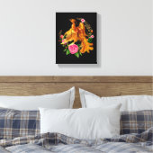 フローラフェニックスが燃えるような灰のファンタジーから上がる キャンバスプリント (インサイチュ (寝室))