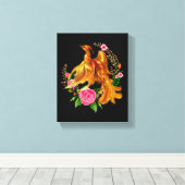 フローラフェニックスが燃えるような灰のファンタジーから上がる キャンバスプリント (インサイチュ (ウッドフロア))