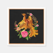 フローラフェニックスが燃えるような灰のファンタジーから上がる スタンダードカクテルナプキン (正面)