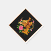 フローラフェニックスが燃えるような灰のファンタジーから上がる スタンダードカクテルナプキン (角)