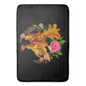 フローラフェニックスが燃えるような灰のファンタジーから上がる バスマット (正面縦)