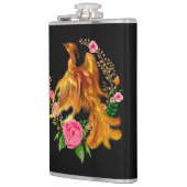 フローラフェニックスが燃えるような灰のファンタジーから上がる フラスク (左)