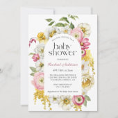 フローラフェミニンアーチガール赤ちゃんシャワー 招待状 (正面)