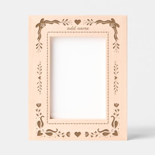 フローラフェミニンハート縁ど枠 レーザー彫刻フレーム (正面)