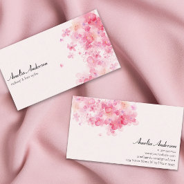 フローラフェミニンピンクメイクアップアーティスト美容師 名刺