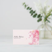 フローラフェミニンピンクメイクアップアーティスト美容師 名刺 (スタンド正面)