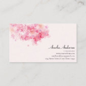 フローラフェミニンピンクメイクアップアーティスト美容師 名刺 (裏面)