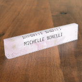 フローラフェミニンプロフェッショナル読み取り可モダン デスクネームプレート (側面)