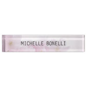 フローラフェミニンプロフェッショナル読み取り可モダン デスクネームプレート (正面)