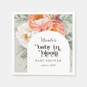 フローラフェミニンベビー開花ベビーシャワー スタンダードカクテルナプキン (正面)