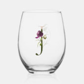 フローラフェミニンモノグラム文字J ステムなしワイングラス (正面)