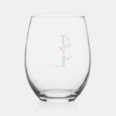 フローラフェミニンモノグラム文字L ステムなしワイングラス (裏面)