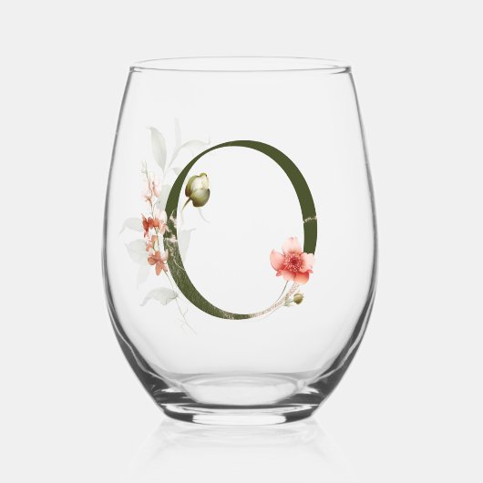 フローラフェミニンモノグラムO ステムなしワイングラス (正面)