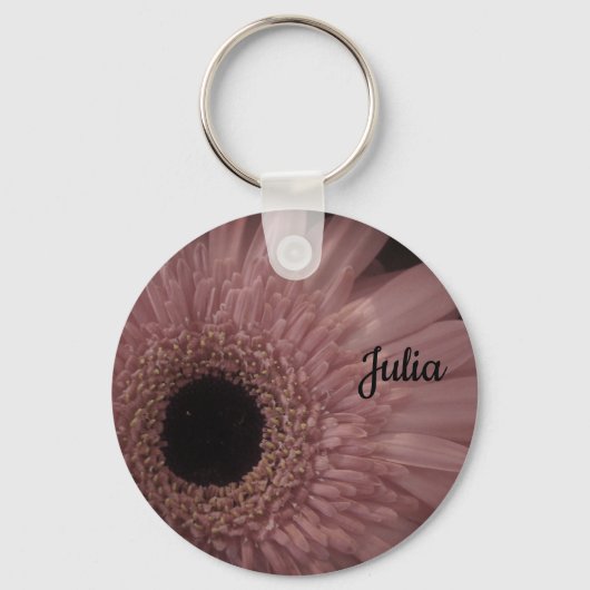 フローラフェミニンライトピンク花の写真エレガント キーホルダー (正面)