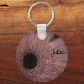 フローラフェミニンライトピンク花の写真エレガント キーホルダー (正面)