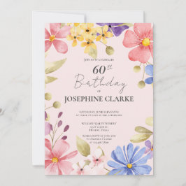 フローラフェミニンリース60th誕生日パーティインビタット 招待状