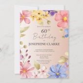 フローラフェミニンリース60th誕生日パーティインビタット 招待状 (正面)