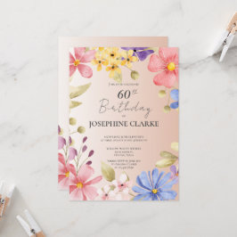 フローラフェミニンリース60th誕生日パーティインビタット 招待状