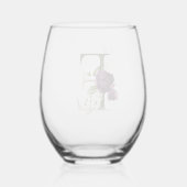 フローラフェミニンE文字モノグラム ステムなしワイングラス (裏面)